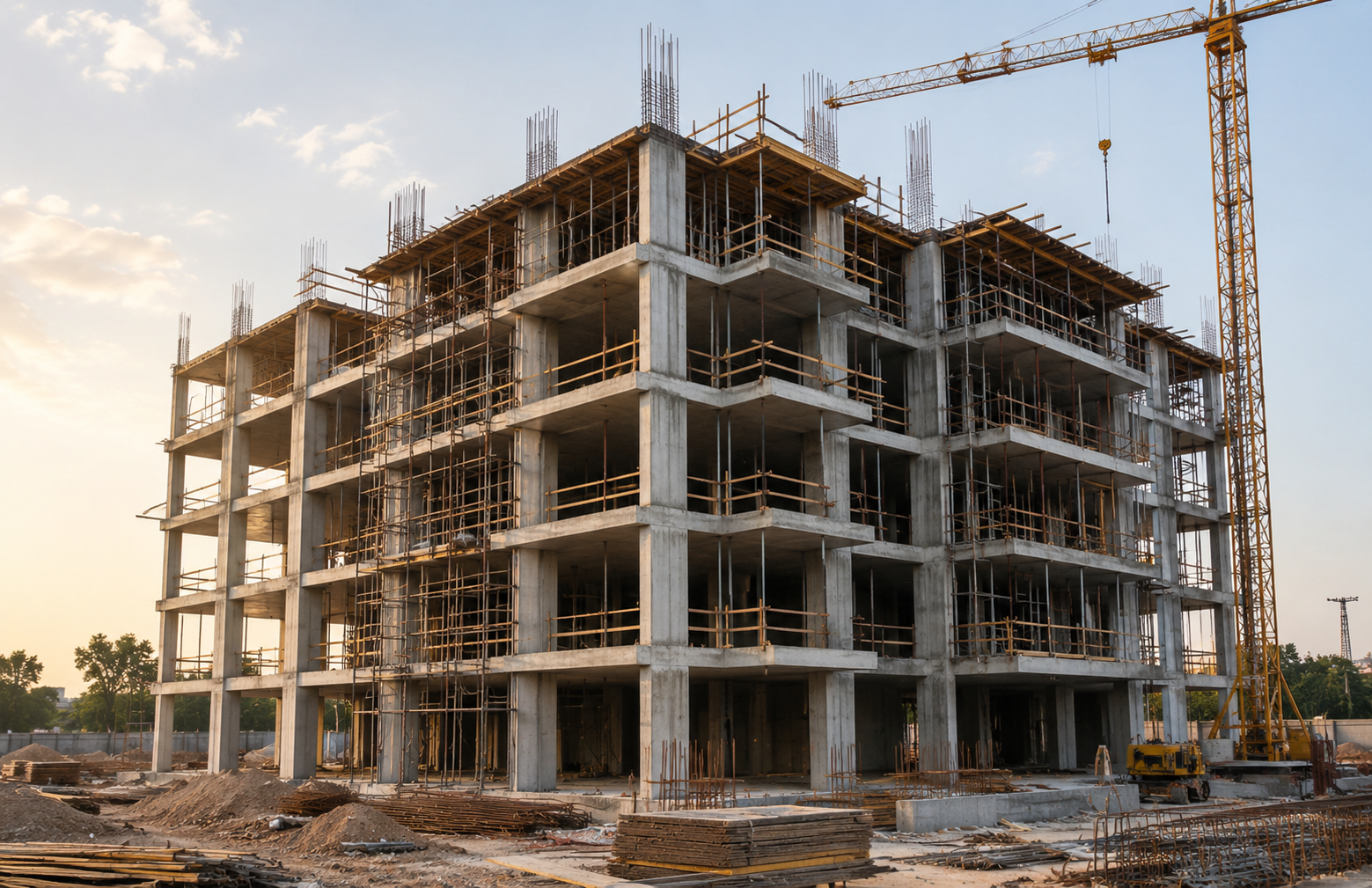 Concrete structure under construction